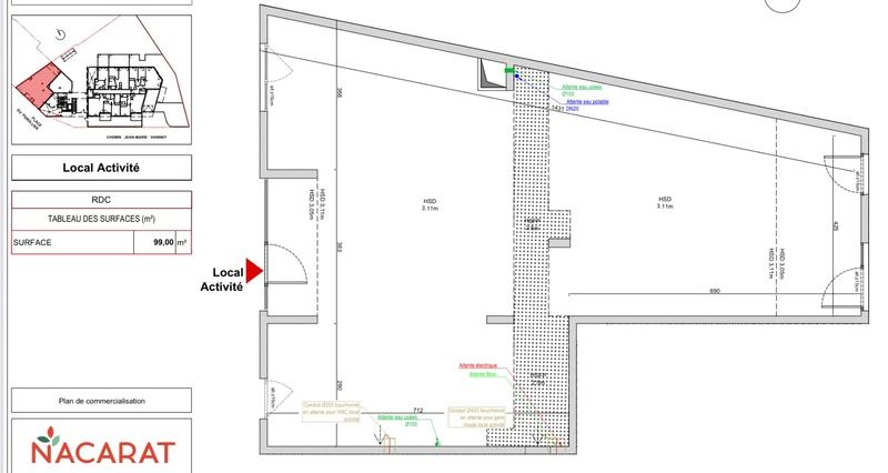 Local commercial - 99 m² - 1 pièce