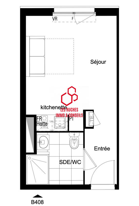 Appartement - 24 m² - 1 pièce
