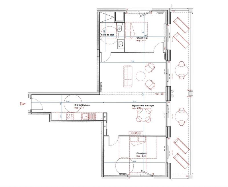 Appartement - 85 m² - 3 pièces