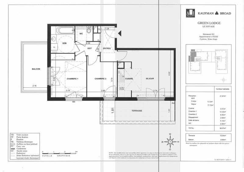Appartement - 54 m² - 3 pièces