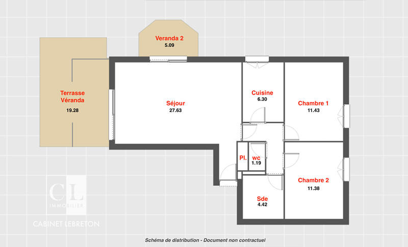 Appartement - 67 m² - 3 pièces