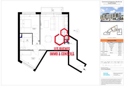 Appartement - 65 m² - 3 pièces