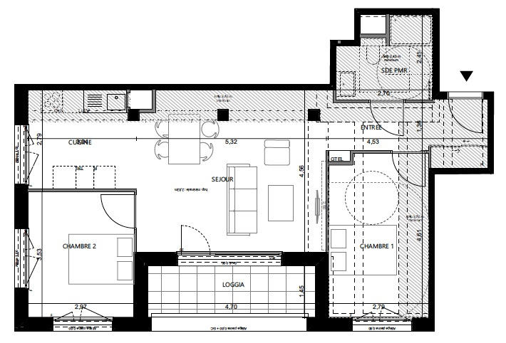 Appartement - 68 m² - 3 pièces