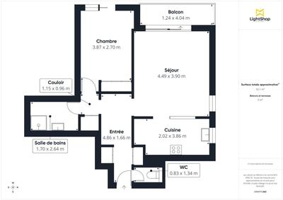 Appartement - 52 m² - 2 pièces
