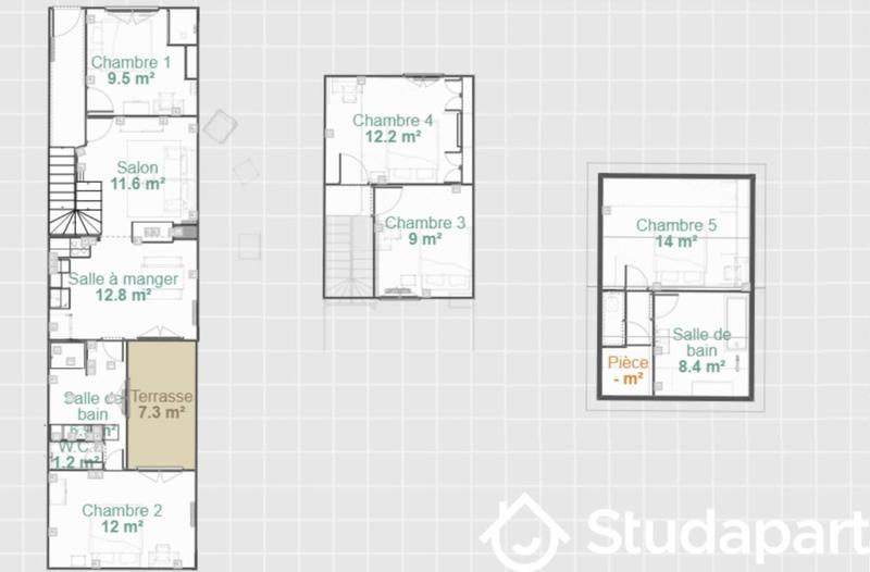 Chambre - 10 m² - 1 pièce