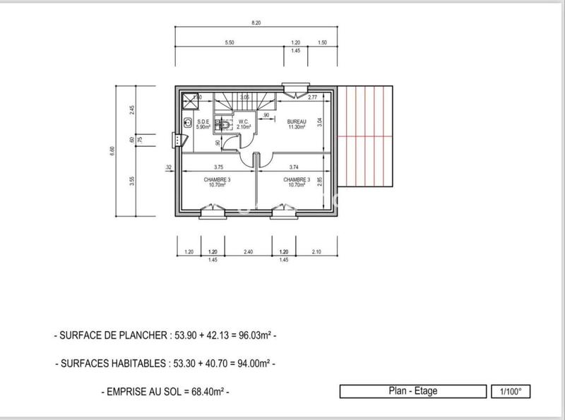 Maison traditionnelle - 100 m² - 5 pièces