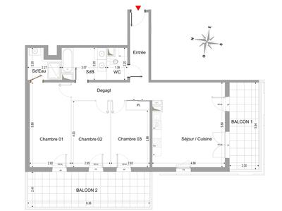 Appartement - 94 m² - 4 pièces