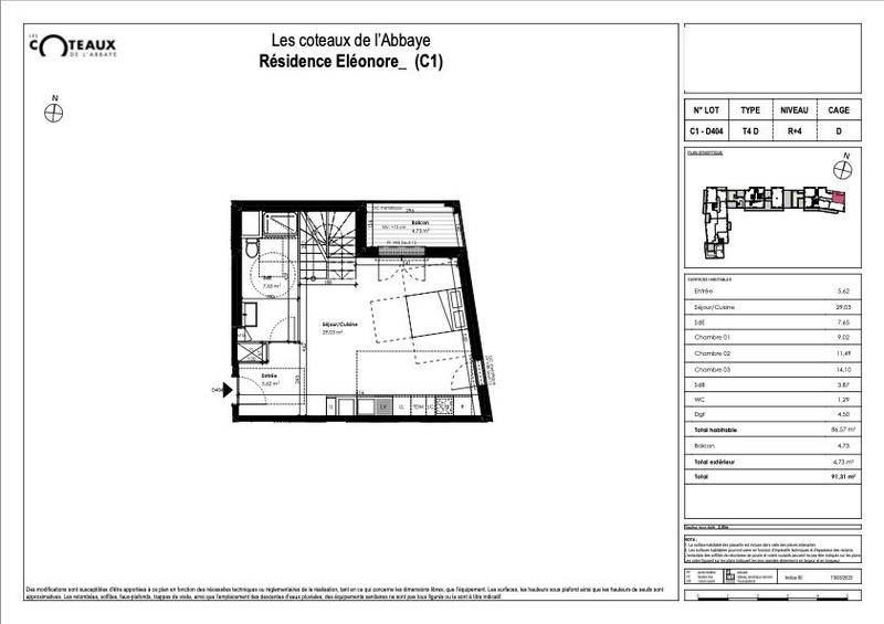 Appartement - 86 m² - 4 pièces