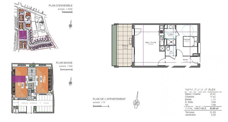 Appartement - 44 m² - 2 pièces