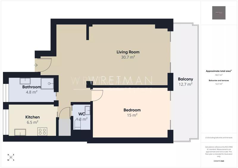 Appartement - 57 m² - 2 pièces