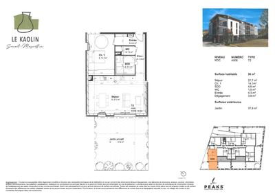 Appartement - 56 m² - 2 pièces