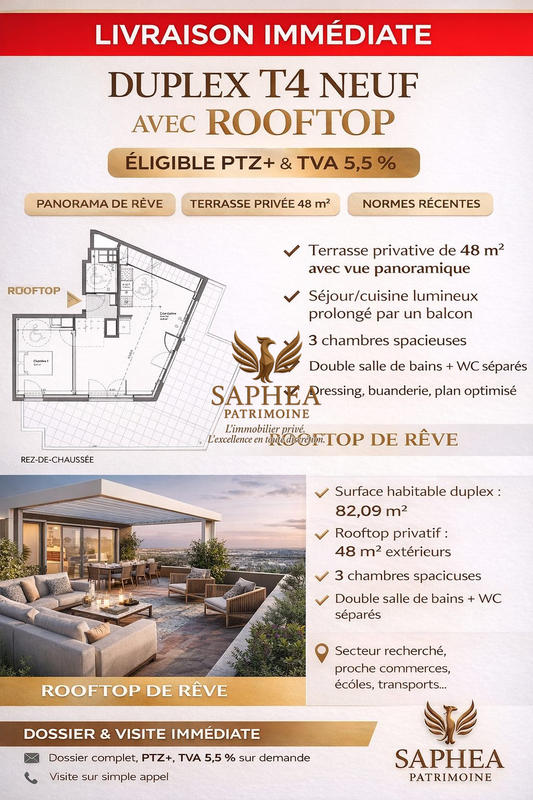 Appartement - 85 m² - 4 pièces