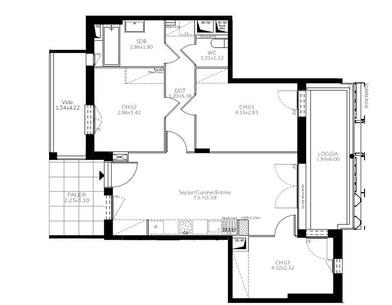 Appartement - 70 m² - 4 pièces