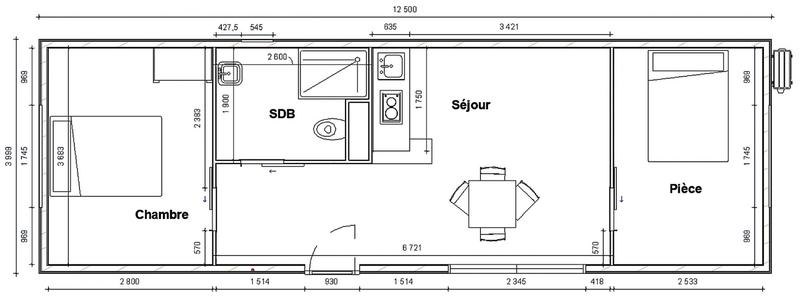 Maison - 50 m² - 3 pièces