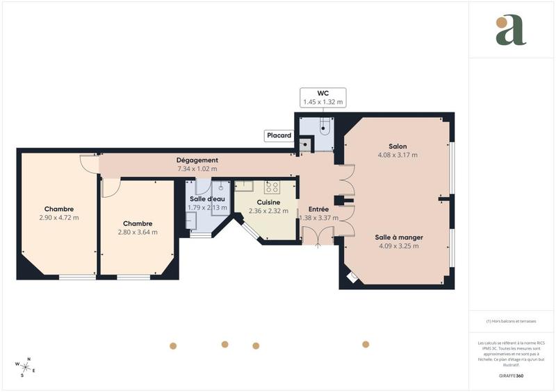 Appartement ancien - 71 m² - 4 pièces