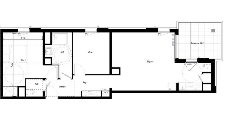 Appartement - 66 m² - 3 pièces