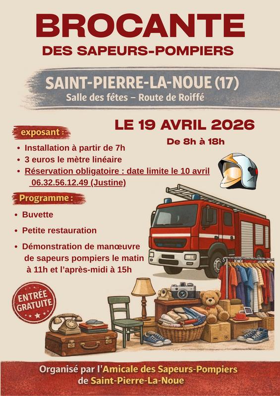 Brocante des sapeurs pompiers de st pierre la noue