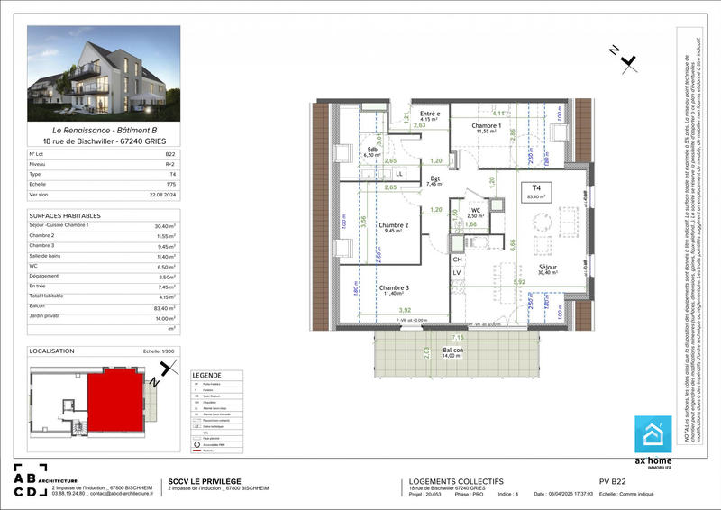 Appartement - 85 m² - 4 pièces
