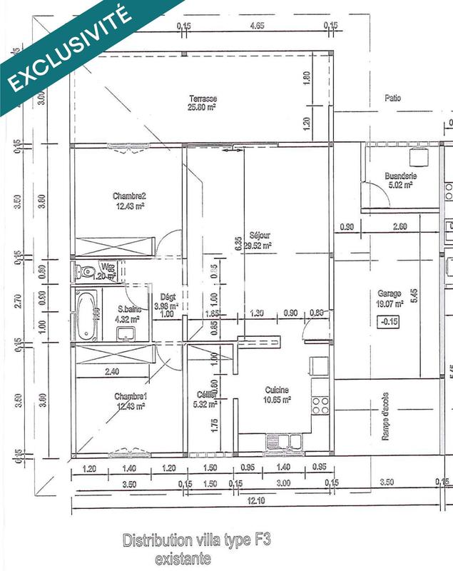 Immeuble - 105 m² - 3 pièces