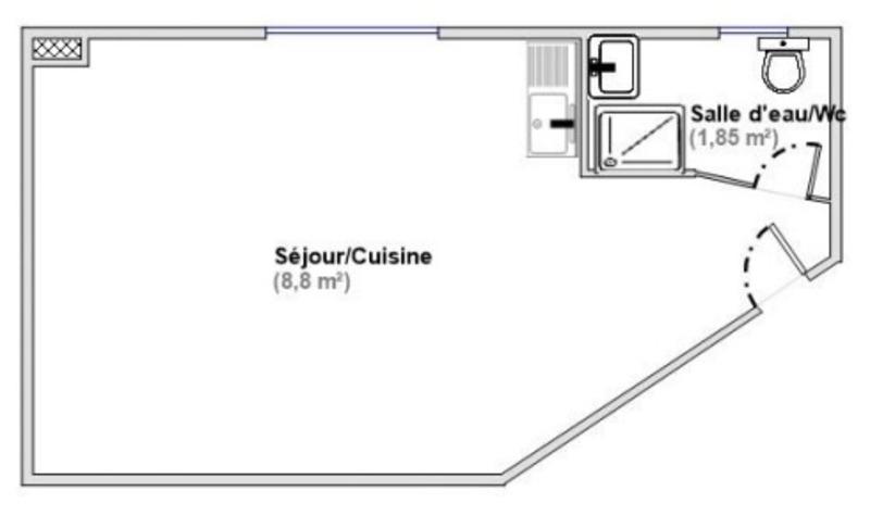 Appartement - 11 m² - 1 pièce