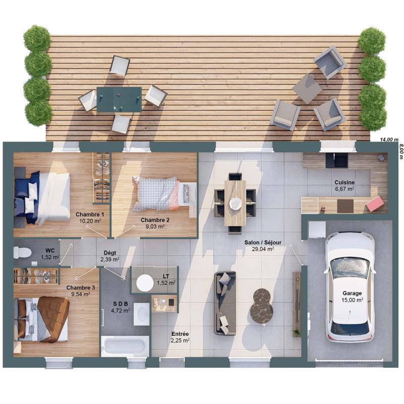 Maison - 78 m² - 5 pièces