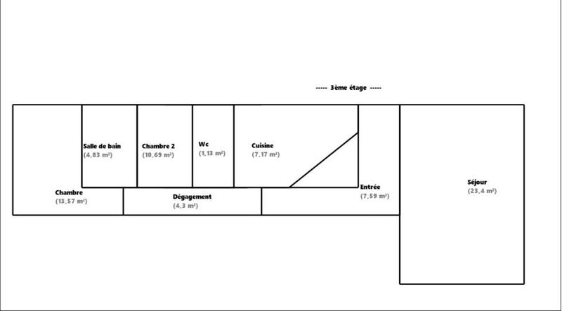 Appartement - 75 m² - 3 pièces