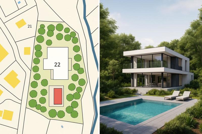 Terrain constructible - 3 586 m²