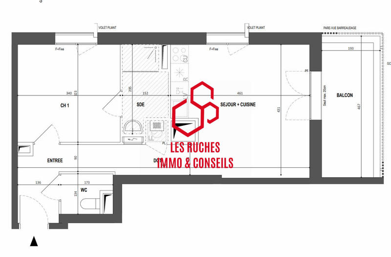 Appartement - 44 m² - 2 pièces