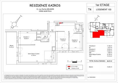Appartement - 85 m² - 4 pièces