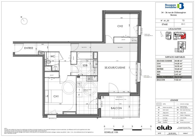 Appartement - 78 m² - 3 pièces