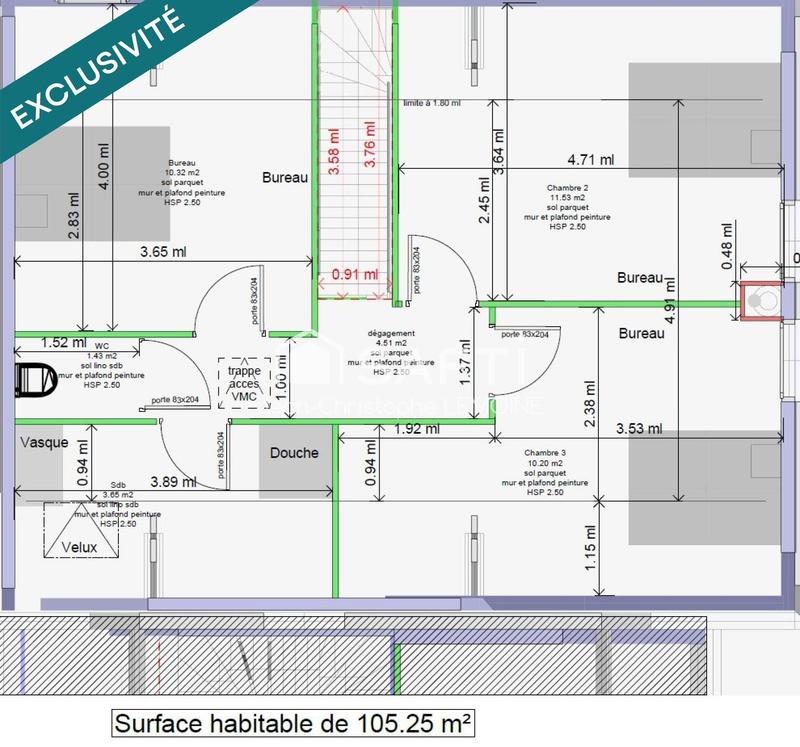 Maison - 105 m² - 5 pièces