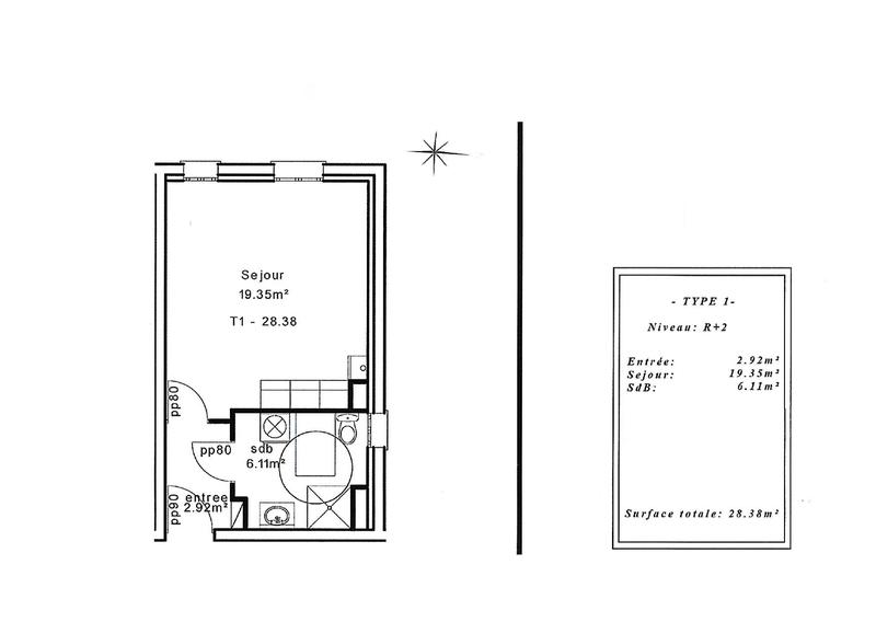 Appartement - 28 m² - 1 pièce