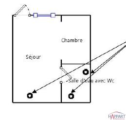 Appartement - 19 m² - 1 pièce