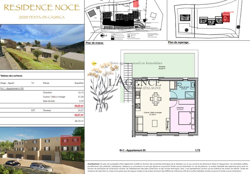 Appartement - 45 m² - 2 pièces
