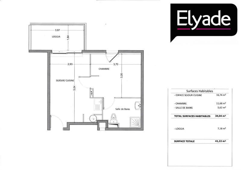 Appartement - 34 m² - 2 pièces