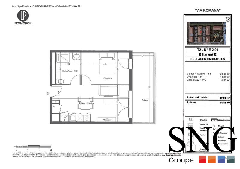 Appartement - 38 m² - 2 pièces