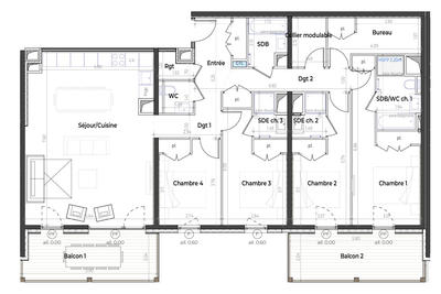 Appartement - 135 m² - 5 pièces
