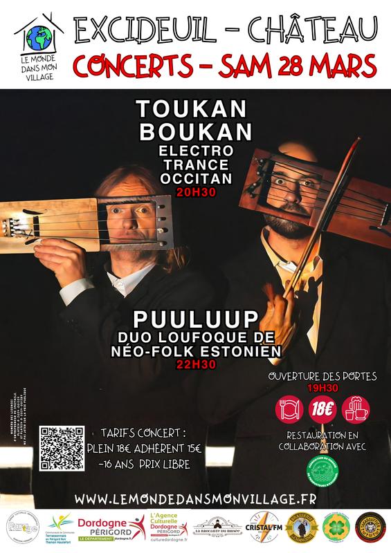 Concerts - Toukan Boukan — Puuluup — Excideuil — samedi 28 mars 2026