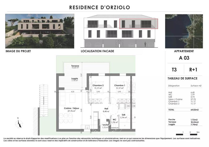 Appartement - 64 m² - 3 pièces