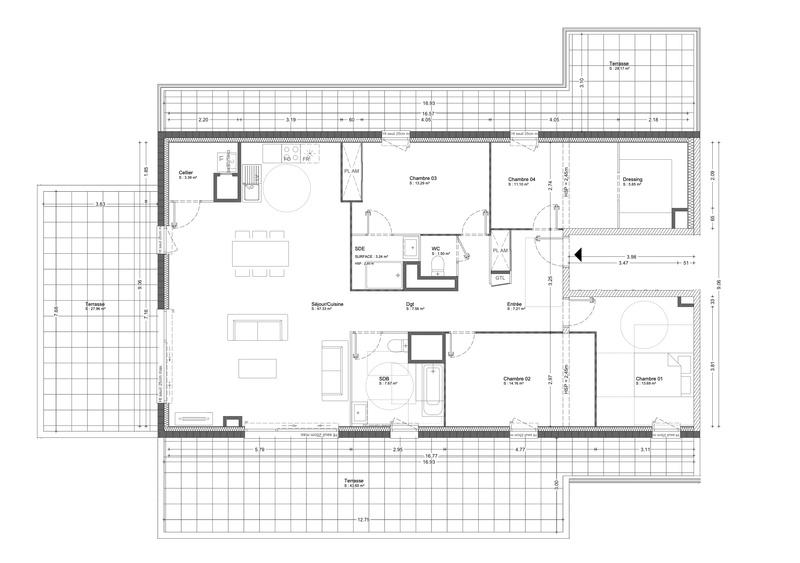 Appartement - 136 m² - 5 pièces