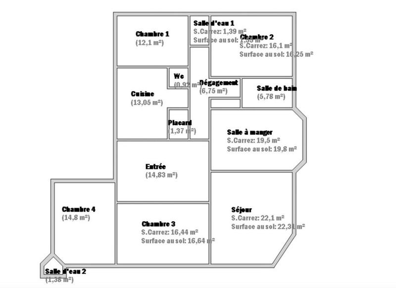 Appartement - 147 m² - 6 pièces