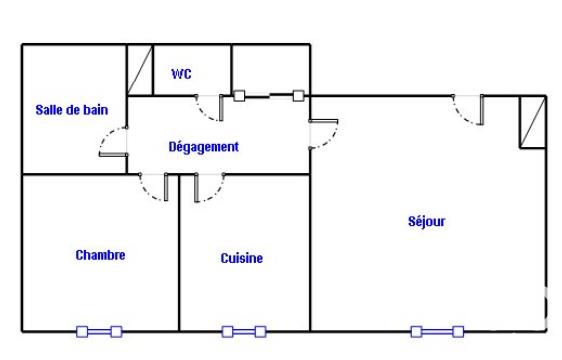 Appartement - 40 m² - 2 pièces