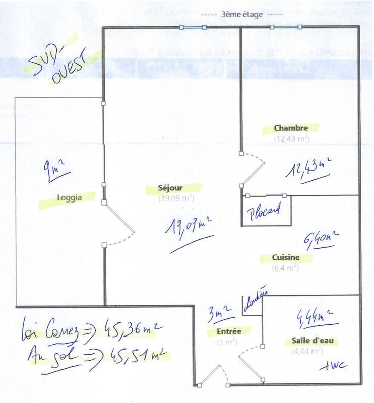 Appartement - 46 m² - 2 pièces