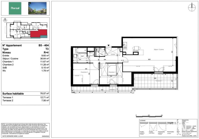 Appartement - 76 m² - 3 pièces