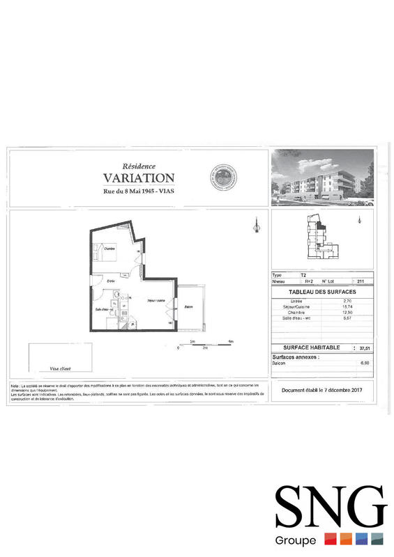 Appartement - 38 m² - 2 pièces