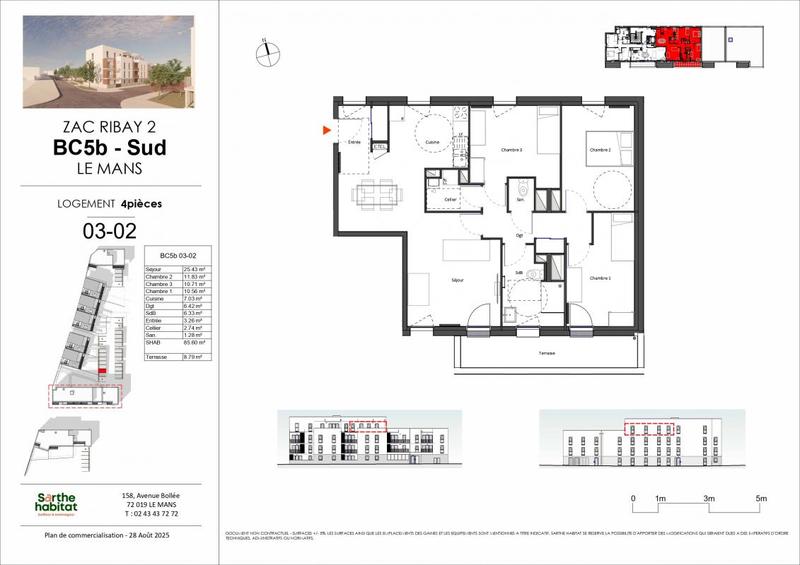 Appartement - 85 m² - 4 pièces