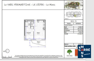 Appartement - 45 m² - 2 pièces