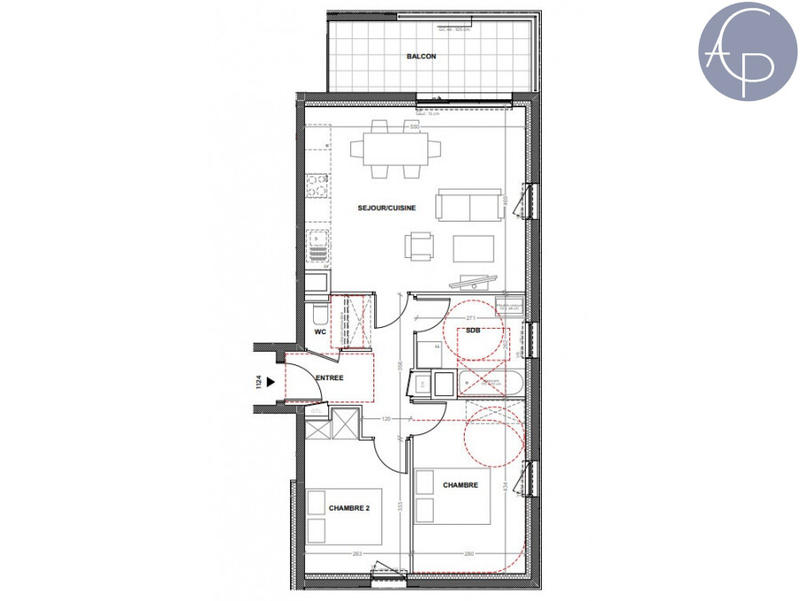 Appartement - 62 m² - 3 pièces