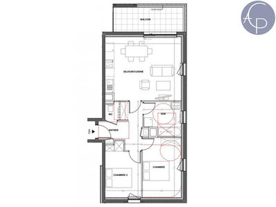 Appartement - 62 m² - 3 pièces