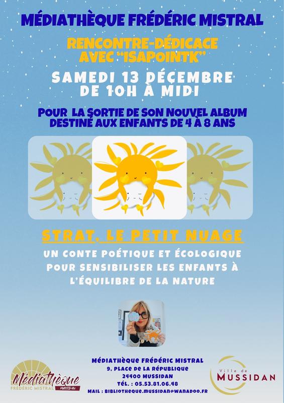 Rencontre dédicace autour du conte « Strat, le petit nuage »